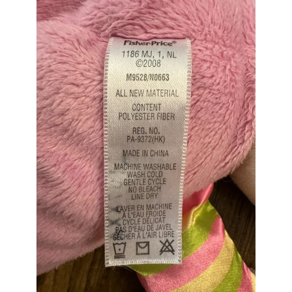 Fisher Price Pink Baby 1st First Doll 10 Inch Blue Eyes Plush Stuffed Rattle Toy - Picture 5 of 8